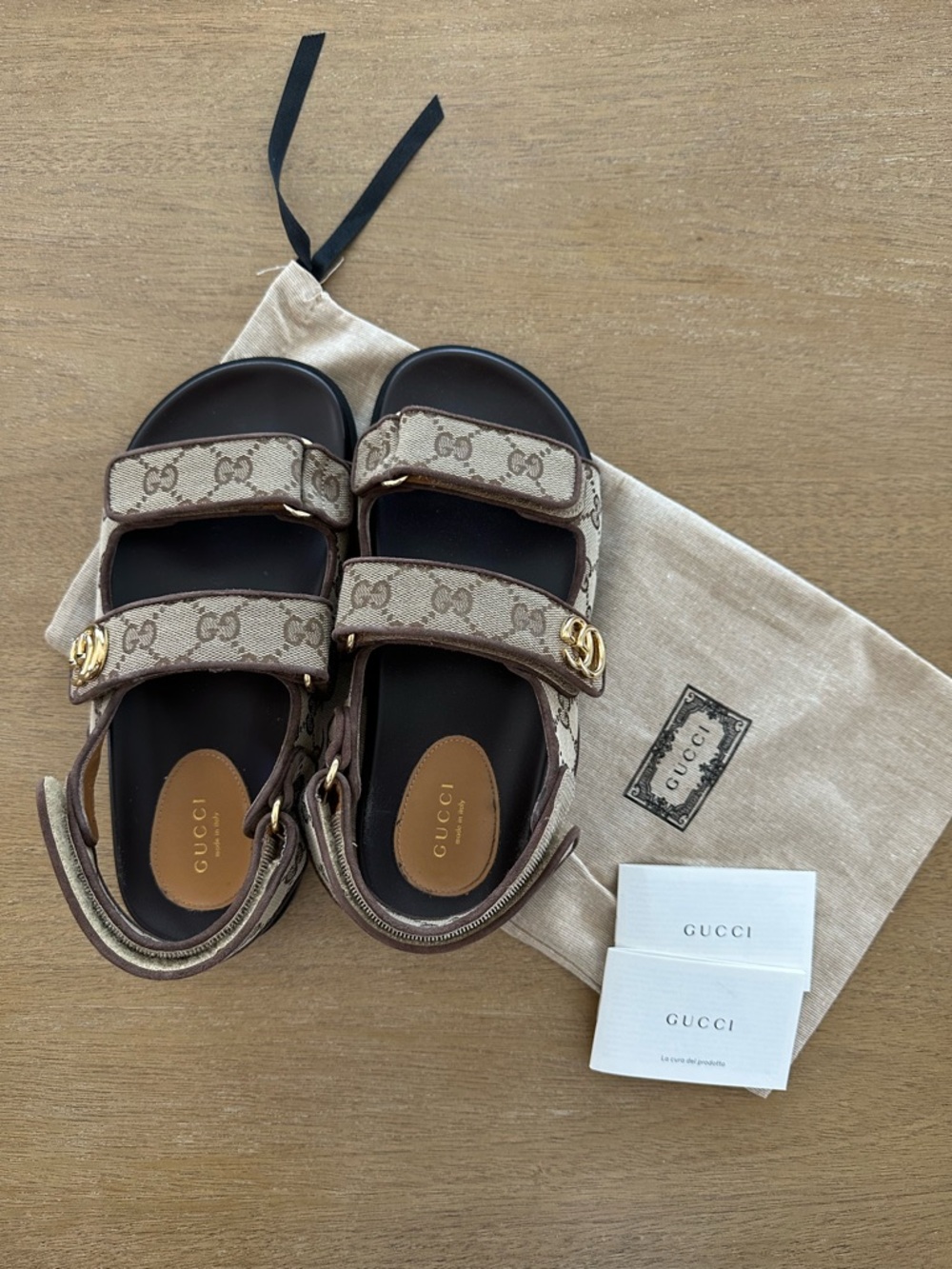 Gucci Moritz GG Supreme Canvas Sandals (Size 37)